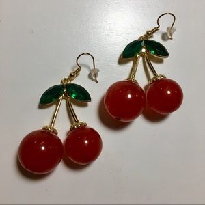 brand new translucent cherry earrings🍒